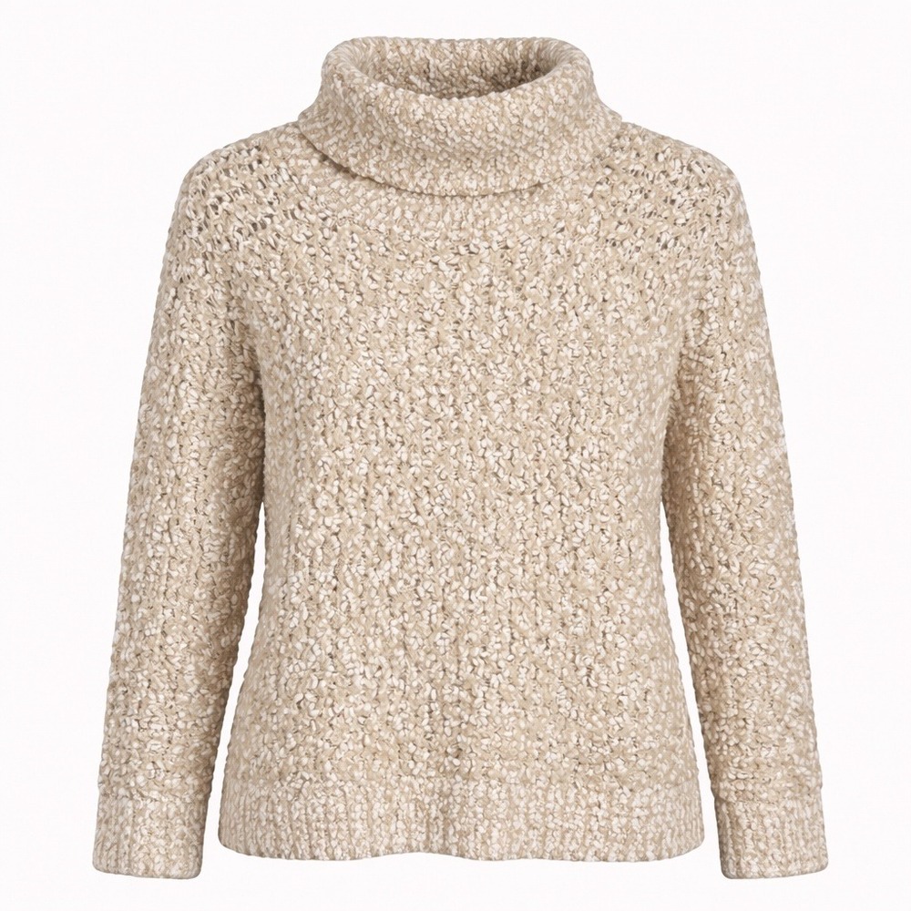 POL Comfy Mock Turtleneck Sweater Large Chunky Knit Comfy Boho Farmhouse Cottage
